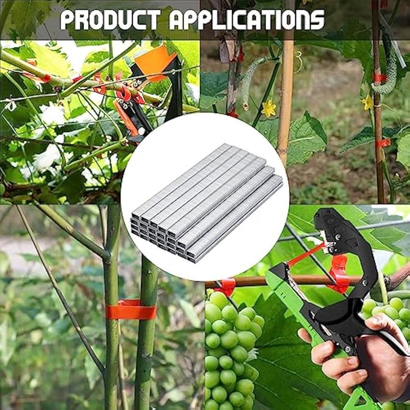10000 Pcs Plant Tapetool Staples, 604C Garden Plant Tying Machine Tape Tool Branch Binding Nail for Grapes, Raspberries, Tomatoes and Vining Vegetables - Image 4